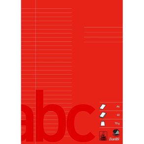 Bantex Skolehfte - A4 linjeret - 32 linjer - 40 blade - Rd - Ecolabel