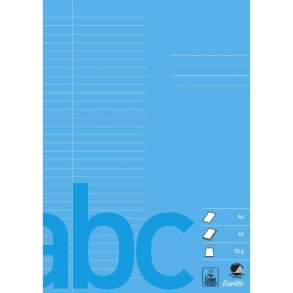 Bantex Skolehfte - A4 linjeret - 32 linjer - 40 blade - lys bl - Ecolabel