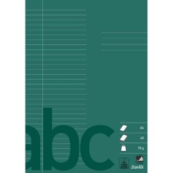 Bantex Skolehfte - A4 linjeret - 32 linjer - 40 blade - mrkegrn - Ecolabel
