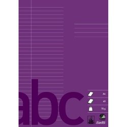 Bantex Skolehfte - A4 linjeret - 32 linjer - 40 blade - Mrk Lilla - Ecolabel