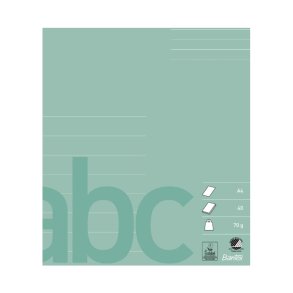 Bantex Skolehfte - A4 linjeret - 8 linjer - 40 blade - stvgrn - Ecolabel