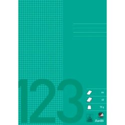 Bantex Skolehfte - A4 ternet - 5x5mm kvadreret - 40 blade - grsgrn - Ecolabel