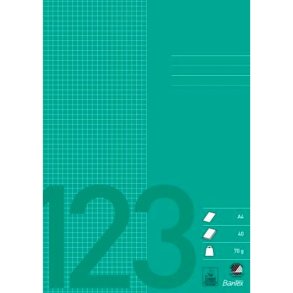 Bantex Skolehfte - A4 ternet - 5x5mm kvadreret - 40 blade - grsgrn - Ecolabel
