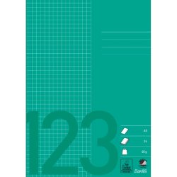 Bantex Skolehfte - A5 ternet - 5x5mm kvadreret - 24 blade - grsgrn - Ecolabel