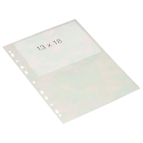 Bantex A4 Fotolomme - 4 stk. 13x18 foto pr. ark - 0,1mm - tvrformat - transparent - 10 stk.