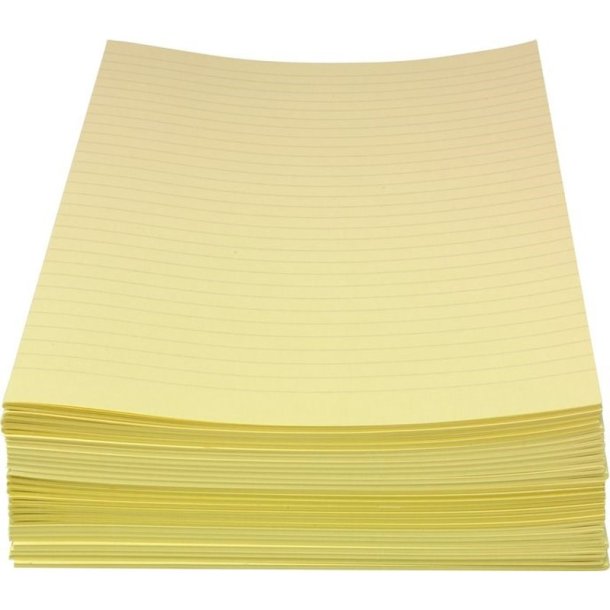 Bantex Konceptpapir linjeret - Gul - A3 fold til A4 - 250 ark