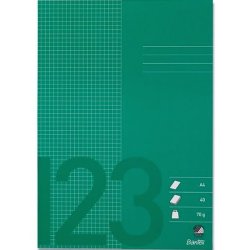 Bantex Skolehfte - A4 Ternet - 5x5mm kvadreret - 40 blade - grsgrn - Ecolabel