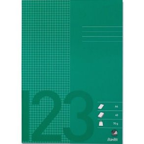 Bantex Skolehfte - A4 Ternet - 5x5mm kvadreret - 40 blade - grsgrn - Ecolabel