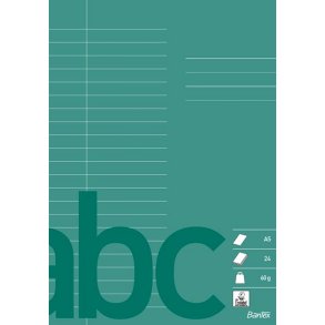 Bantex skolehfte - A5 linjeret - 22 linjer - 24 blade - Mrkegrn - Ecolabel