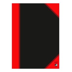 Bantex Notesbog - A4 - kvadreret - 96 ark - 70g - indbunden - sort/rd