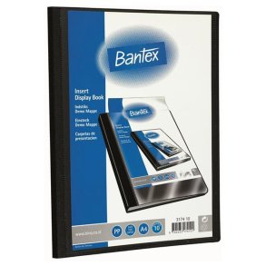 Bantex sort pr�sentationsmappe A4 - 10 lommer - Forsidelomme