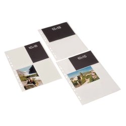 Bantex A4 Fotolomme - 8 stk. 10x15 foto pr. ark - 0,09mm - hjformat - hvid - 10 stk.