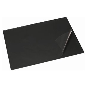Bantex skridsikker skriveunderlag - 49x65 cm - PVC - med transparent d�kplade - sort