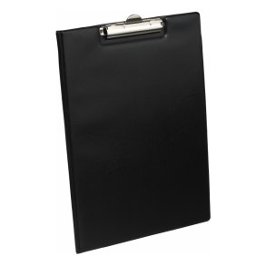Bantex Clipboard A4 med forside i sort - lomme og penneholder
