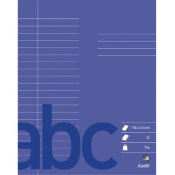 Bantex Skoleh�fte - 17x21 cm linjeret - 20 linjer - 32 blade - M�rk Lilla - Ecolabel