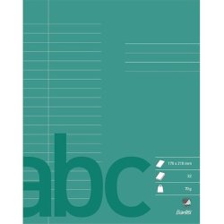 Bantex Skoleh�fte - 17x21 cm linjeret - 20 linjer - 32 blade - M�rkegr�n - Ecolabel