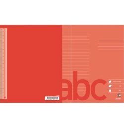 Bantex Skoleh�fte - 17x21 cm linjeret - 20 linjer - 32 blade - r�d - Ecolabel