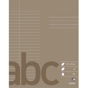 Bantex Skoleh�fte - 17x21 cm linjeret - 24 linjer - 32 blade - Antracitgr� - Ecolabel