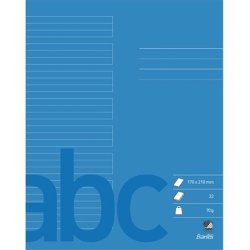 Bantex Skoleh�fte - 17x21 cm linjeret - 24 linjer - 32 blade - Koboltbl� - Ecolabel
