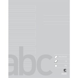 Bantex Skoleh�fte - 17x21 cm linjeret - 24 linjer - 32 blade - gr� - Ecolabel