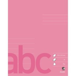 Bantex Skoleh�fte - 17x21 cm linjeret - 7 linjer - 32 blade - pink - Ecolabel