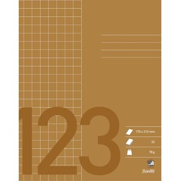 Bantex regneh�fte - 17x21 cm ternet - 10x10mm kvadreret - 32 blade - brun - Ecolabel