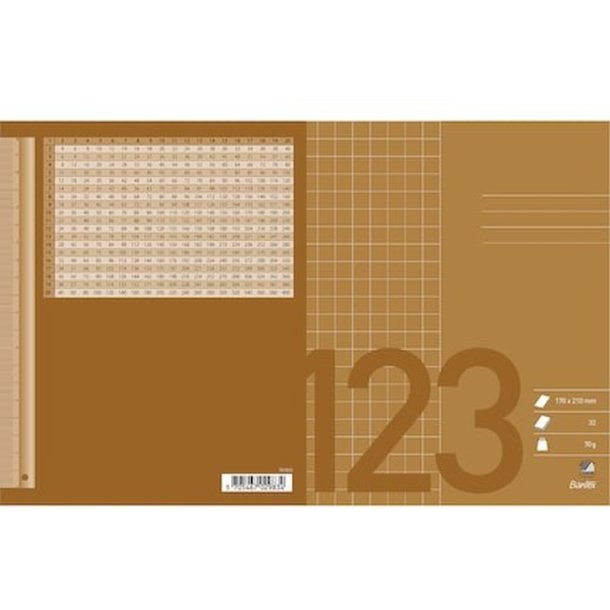 Bantex regneh�fte - 17x21 cm ternet - 10x10mm kvadreret - 32 blade - brun - Ecolabel