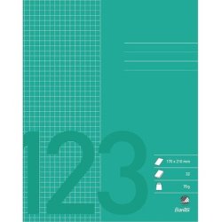Bantex regneh�fte - 17x21 cm ternet - 5x5mm kvadreret - 32 blade - gr�sgr�n - Ecolabel
