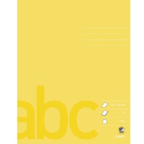 Bantex Skoleh�fte - 17x21 cm ulinjeret - blanke sider - 32 blade - gul - Ecolabel