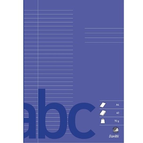 Bantex Skoleh�fte - A4 linjeret - 32 linjer - 40 blade - M�rk Lilla - Ecolabel