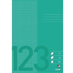 Bantex Skoleh�fte - A4 ternet - 5x5mm kvadreret - 40 blade - gr�sgr�n - Ecolabel