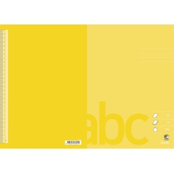 Bantex Skoleh�fte - A4 ulinjeret - Blanke sider - 40 blade - gul - Ecolabel