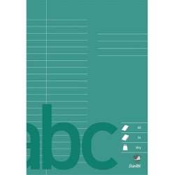 Bantex skoleh�fte - A5 linjeret - 22 linjer - 24 blade - M�rkegr�n - Ecolabel