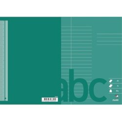 Bantex skoleh�fte - A5 linjeret - 22 linjer - 24 blade - M�rkegr�n - Ecolabel