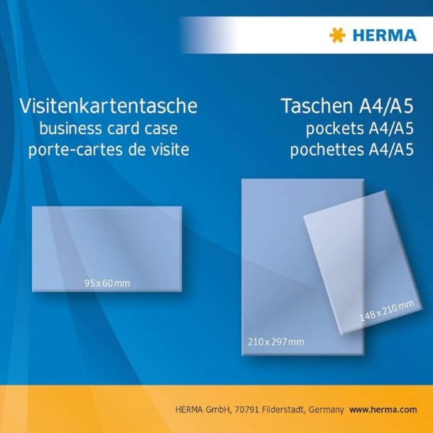 Herma A5 plastlommer - 10 stk - permanent selvklbende