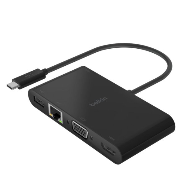 Belkin Hub - USB-C - USB 3.2 Gen 1 (3.1 Gen 1) Type-C - 100 W - HDMI - RJ-45 - Type-A - VGA