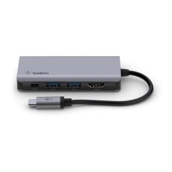 Belkin Hub - USB 3.2 Gen 1 (3.1 Gen 1) Type-C - 100W - 4K Ultra HD - HDMI - Type-A - Type-C