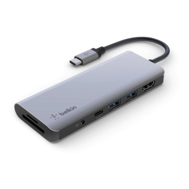 Belkin Hub - USB 3.2 Gen 1 (3.1 Gen 1) Type-C - 100W - SD - 4K Ultra HD - HDMI - Type-A - Type-C