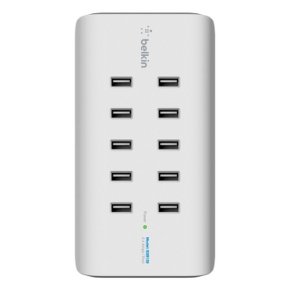 Belkin Lader - USB-A - Rockstar - 10 x 2,4A - Indend�rs - Vekselstr�m - Hvid