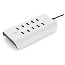 Belkin Lader - USB-A - Rockstar - 10 x 2,4A - Indendrs - Vekselstrm - Hvid