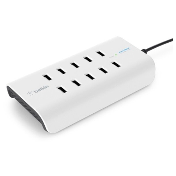 Belkin Lader - USB-A - Rockstar - 10 x 2,4A - Indendrs - Vekselstrm - Hvid