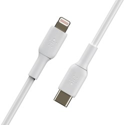 Belkin Lightning kabler - 2 m - USB C - Hanstik - Hanstik - Hvid