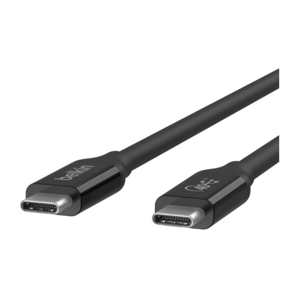 Belkin USB-C kabel - 0,8 m - USB C - USB C - USB4 Gen 3x2 - 40000 Mbit/s - Sort