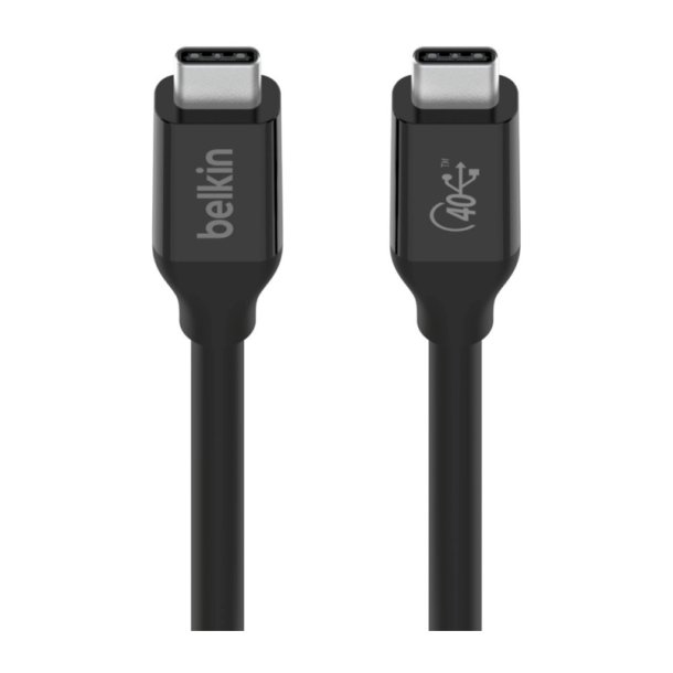 Belkin USB-C kabel - 0,8 m - USB C - USB C - USB4 Gen 3x2 - 40000 Mbit/s - Sort