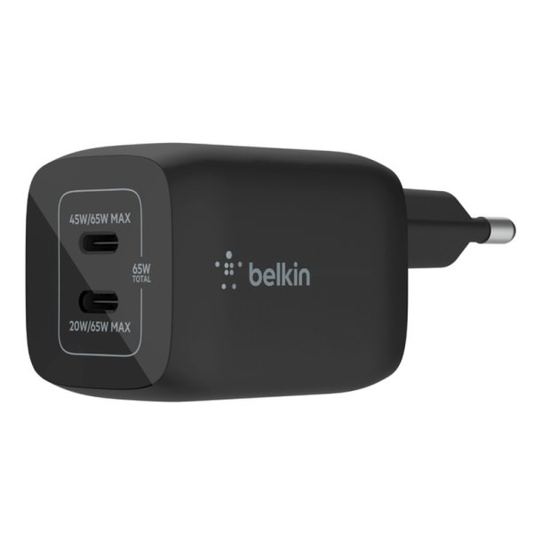 Belkin Lader - USB-C - 65W - Indendrs - Vekselstrm - Sort