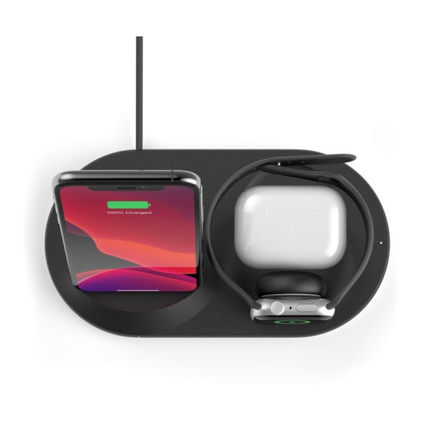 Belkin Trdlse oplader 3-i-1 - Boost Charge - Indendrs - USB - Trdls opladning - Sort