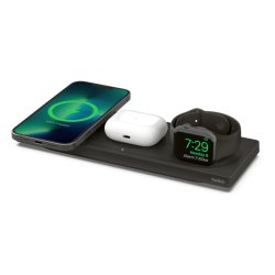 Belkin Trdlse oplader 3-i-1 - Boost Charge Pro - Indendrs - Trdls opladning - Sort