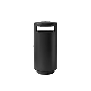 Bica 5075 - 125 liter - udend�rs skraldespand med askeb�ger - sort st�l
