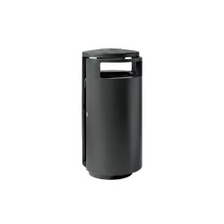Bica 5075 - 125 liter - udend�rs skraldespand med askeb�ger - sort st�l