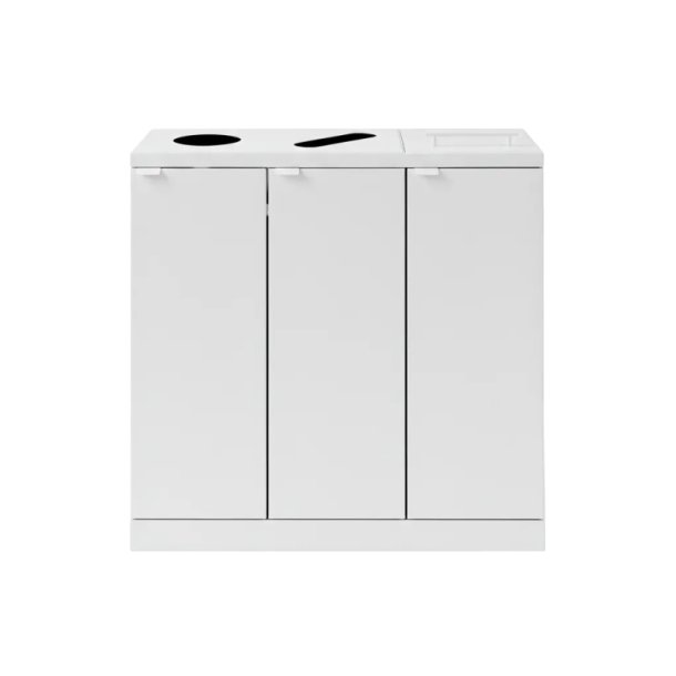 Bica 875 sorterings skraldespand - 3 x 65 liter - hvid
